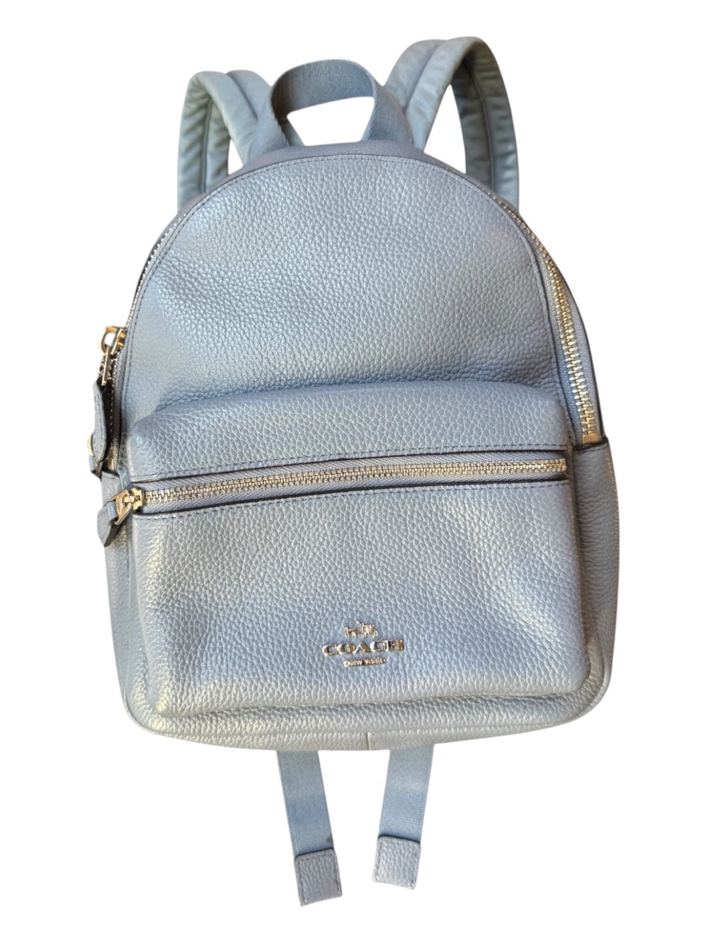 Coach Mini Charlie  F38263 Sky Blue Pebble Leather Mini Backpack